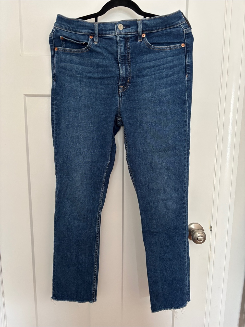 Gap Mid-Rise Ankle Jeans in Dark Blue